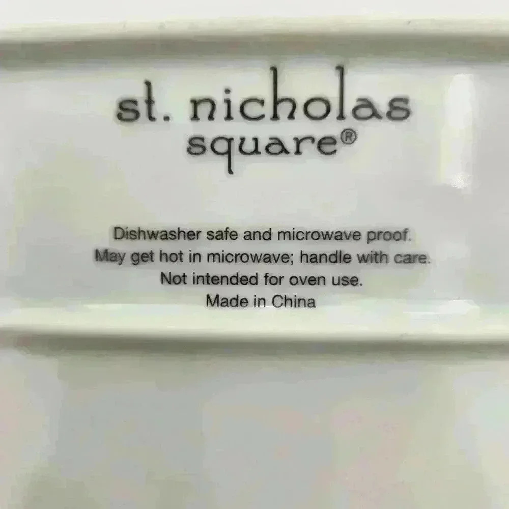 St. Nicholas Square 12 3/4" x 5" Holiday Ceramic Food Safe Serving Tray - Picture 5 of 8